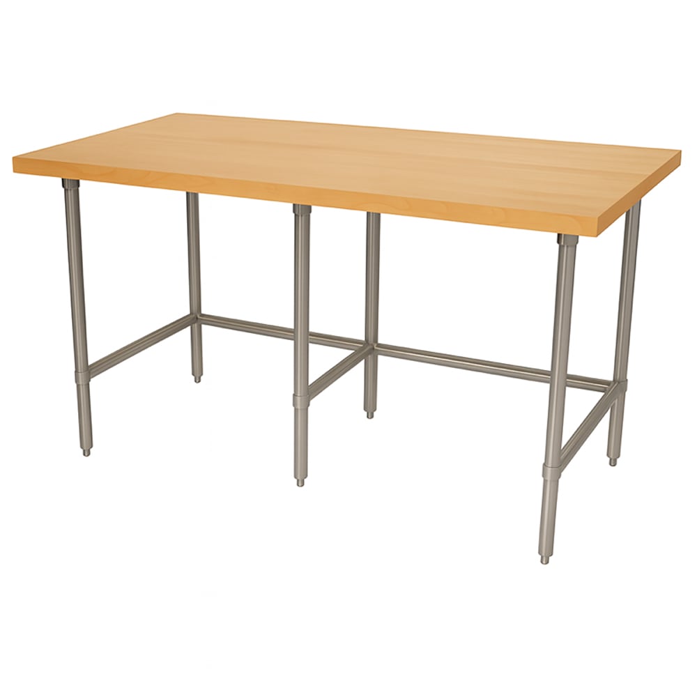 Advance Tabco TH2S-308 1 3/4" Maple Top Work Table w/ Open Base, 96"L x 30"D