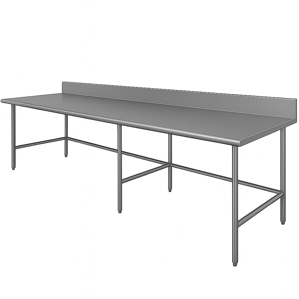 Advance Tabco TKAG-2412 144" 16 ga Work Table w/ 430 Series Stainless Top, 5" Backsplash