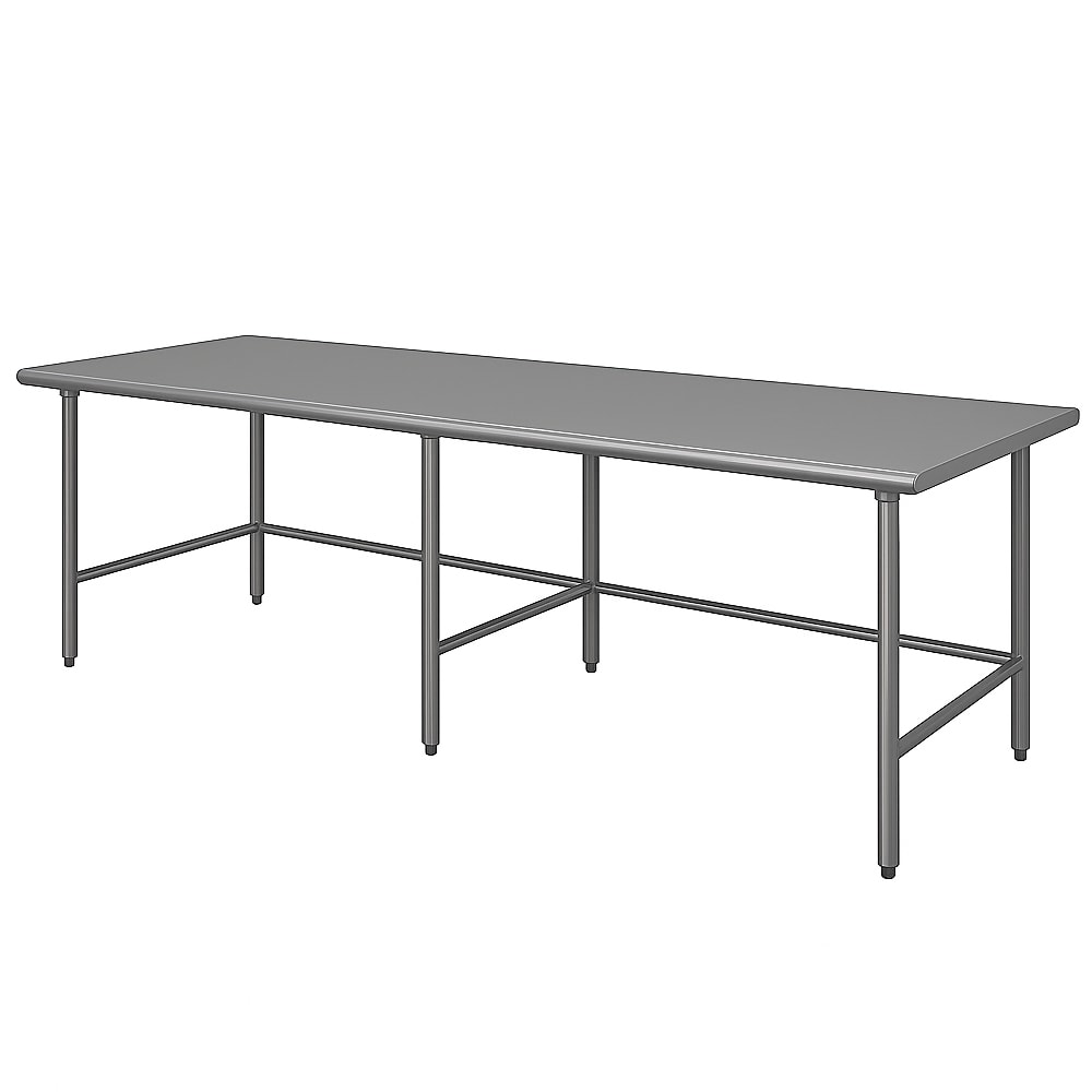 Advance Tabco TMS-2411 132" 16 ga Work Table w/ 304 Series Stainless Flat Top