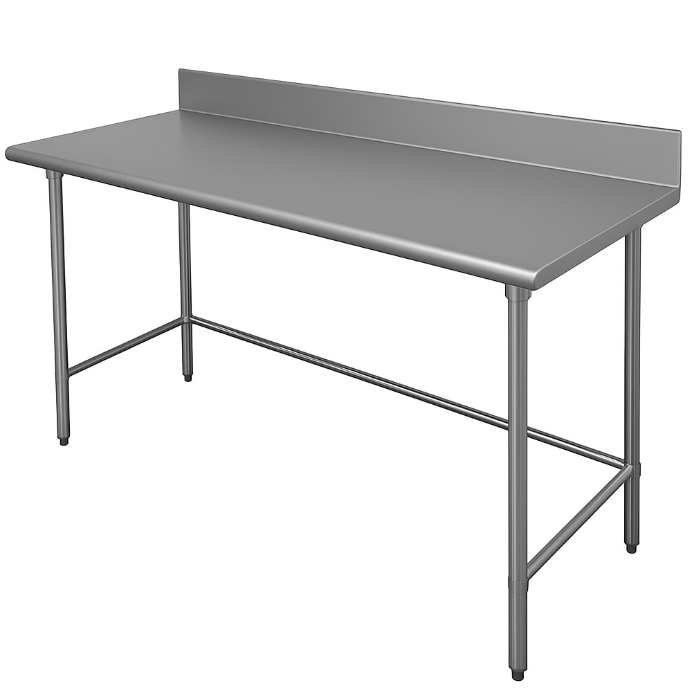 Advance Tabco TSKG-306 72" 16 ga Work Table w/ 430 Series Stainless Top, 5" Backsplash