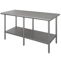 Advance Tabco TTS-308-X 96" 18 ga Work Table w/ Undershelf & 430 Series Stainless Flat Top thumbnail 3