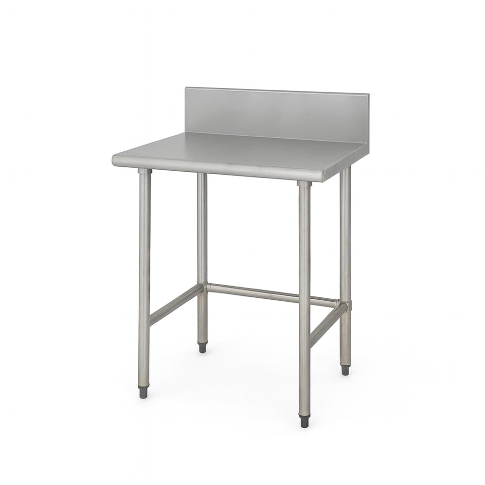 Advance Tabco TVKG-242 24" 14 ga Work Table w/ 304 Series Stainless Top, 10" Backsplash