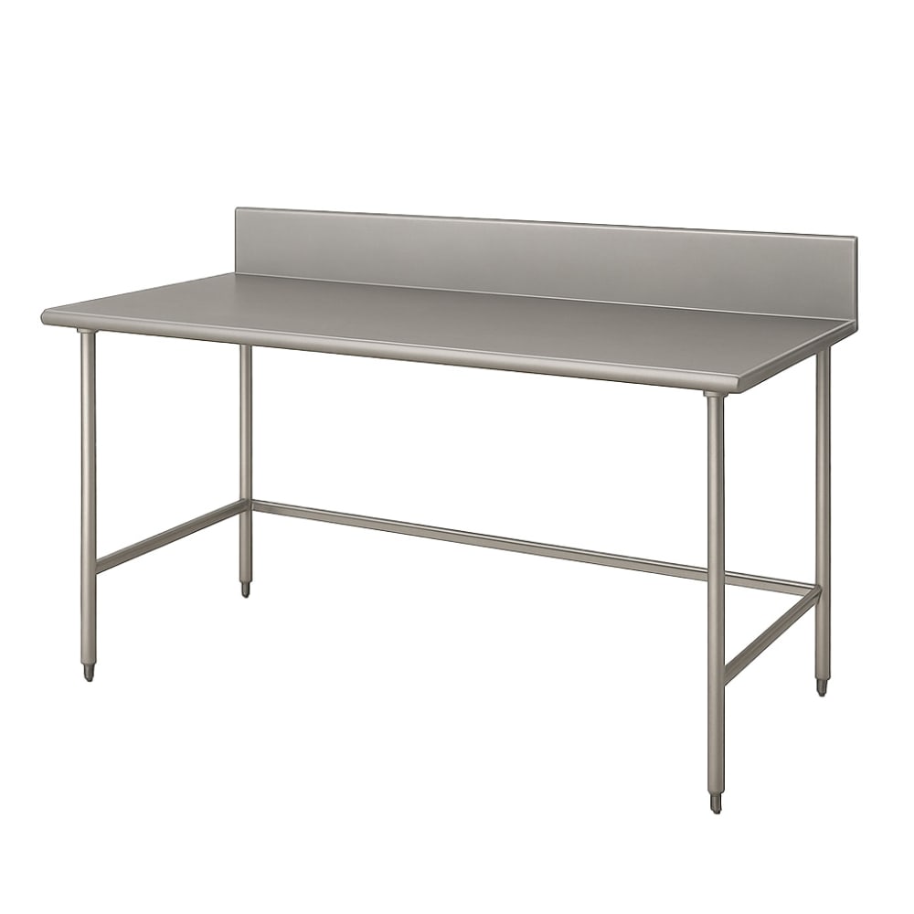Advance Tabco TVKG-245 60" 14 ga Work Table w/ 304 Series Stainless Top, 10" Backsplash
