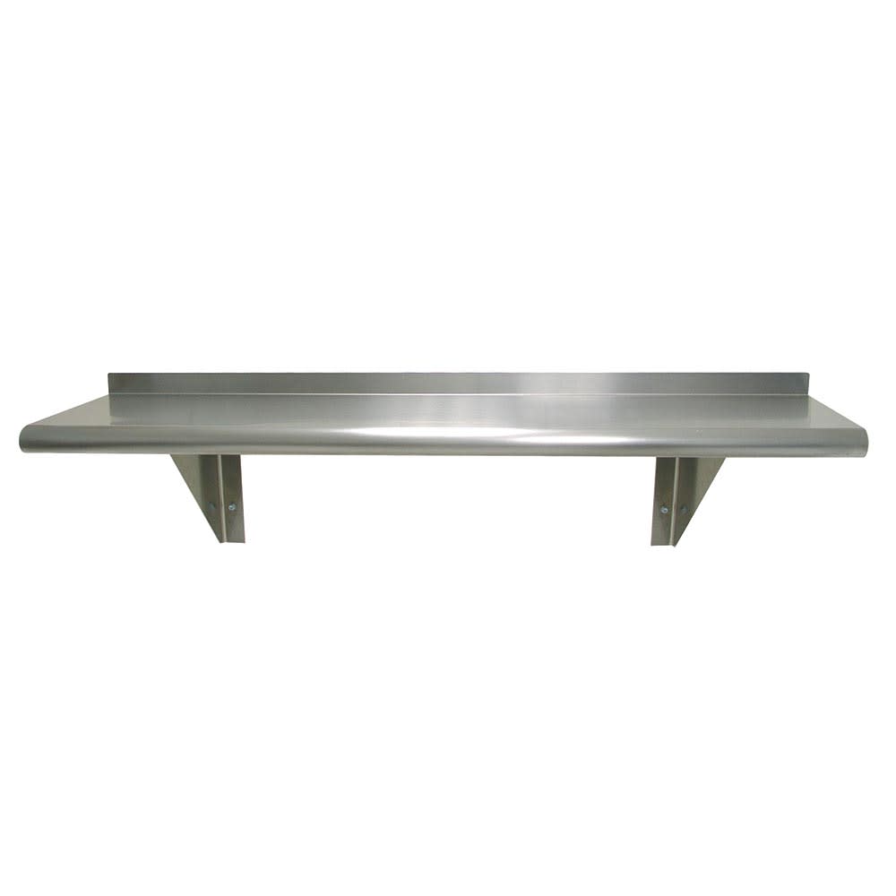 Advance Tabco WS-15-72 Solid Wall Mounted Shelf, 72"W x 15"D, Stainless