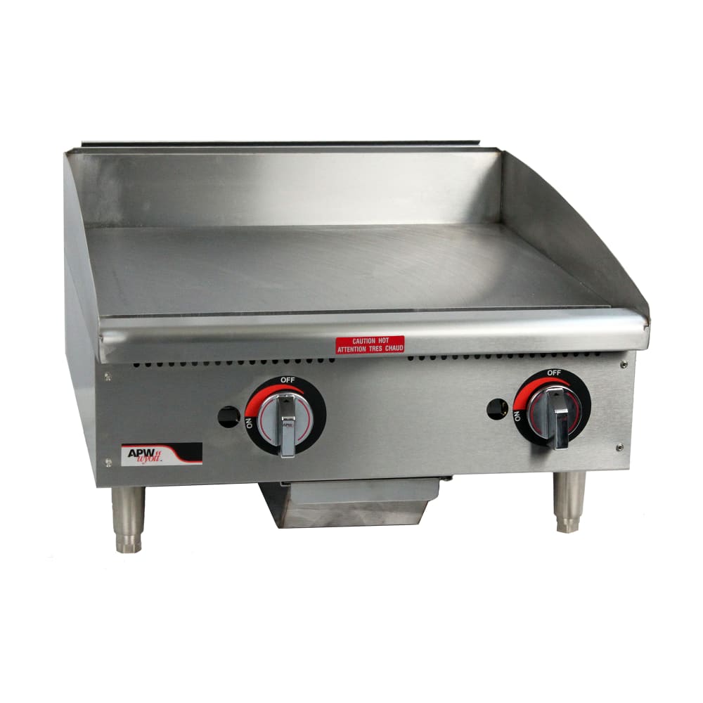 APW Wyott GGM-24S 24" Gas Griddle w/ Manual Controls - 1" Steel Plate, Liquid Propane