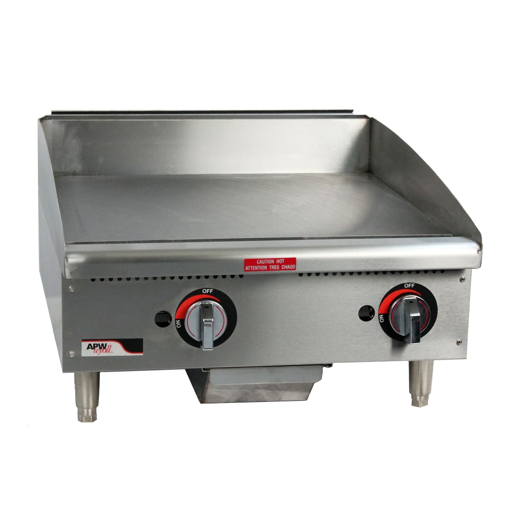 APW Wyott GGM-24S 24" Gas Griddle w/ Manual Controls - 1" Steel Plate, Natural Gas