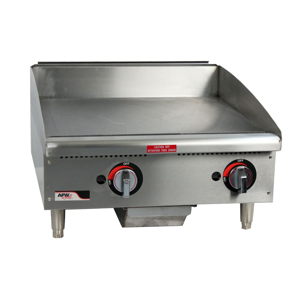 APW Wyott GGT-24S 24" Gas Griddle w/ Thermostatic Controls - 1" Steel Plate, Natural Gas