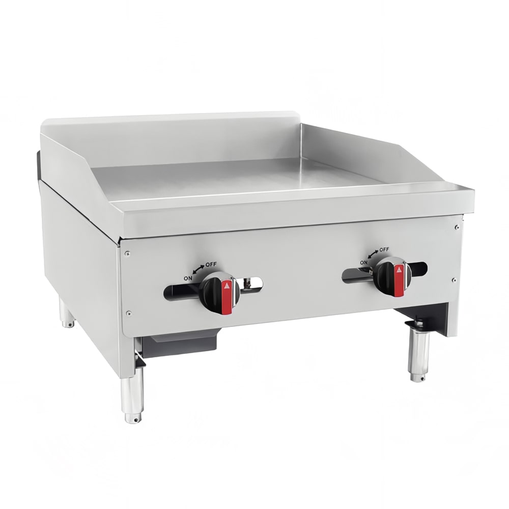 Bakemax BACG24-2 24" Gas Griddle w/ Manual Controls - 3/4" Steel Plate, Convertible