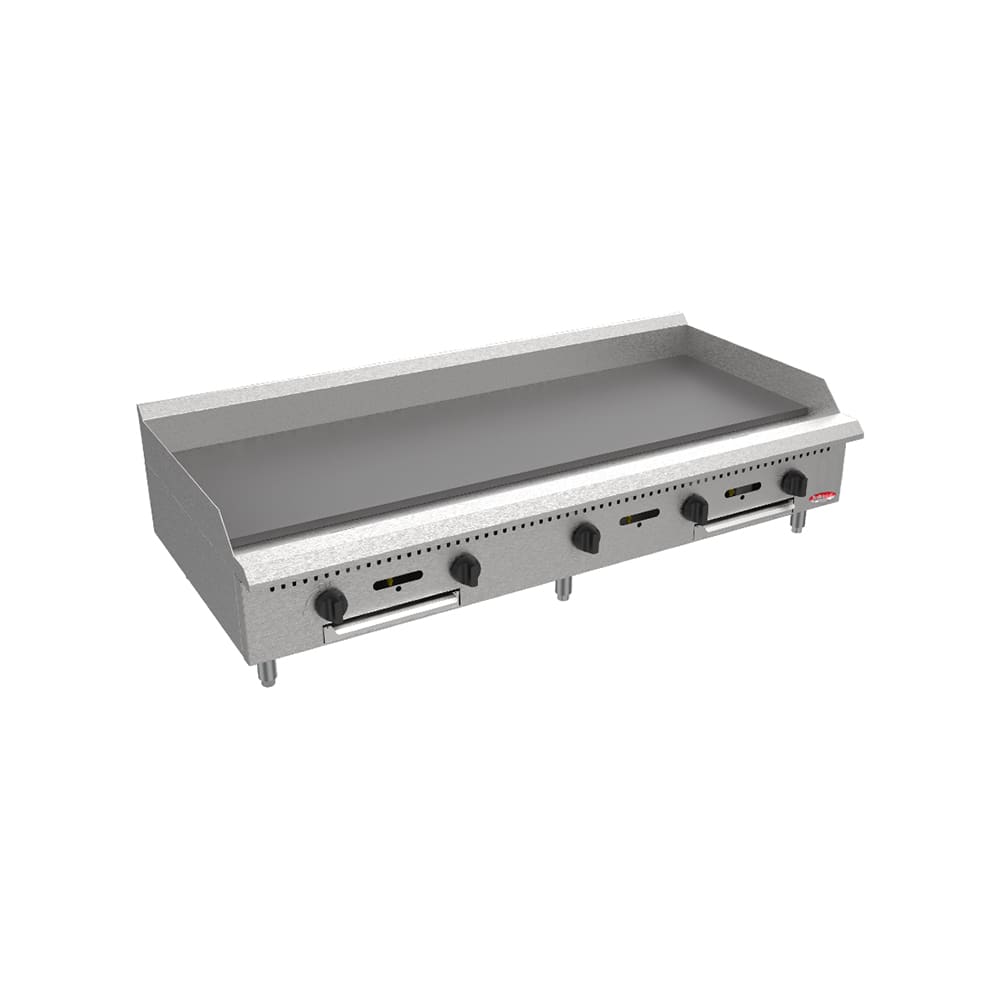 Bakemax BACG60-5 60" Gas Griddle w/ Manual Controls - 3/4" Steel Plate, Convertible