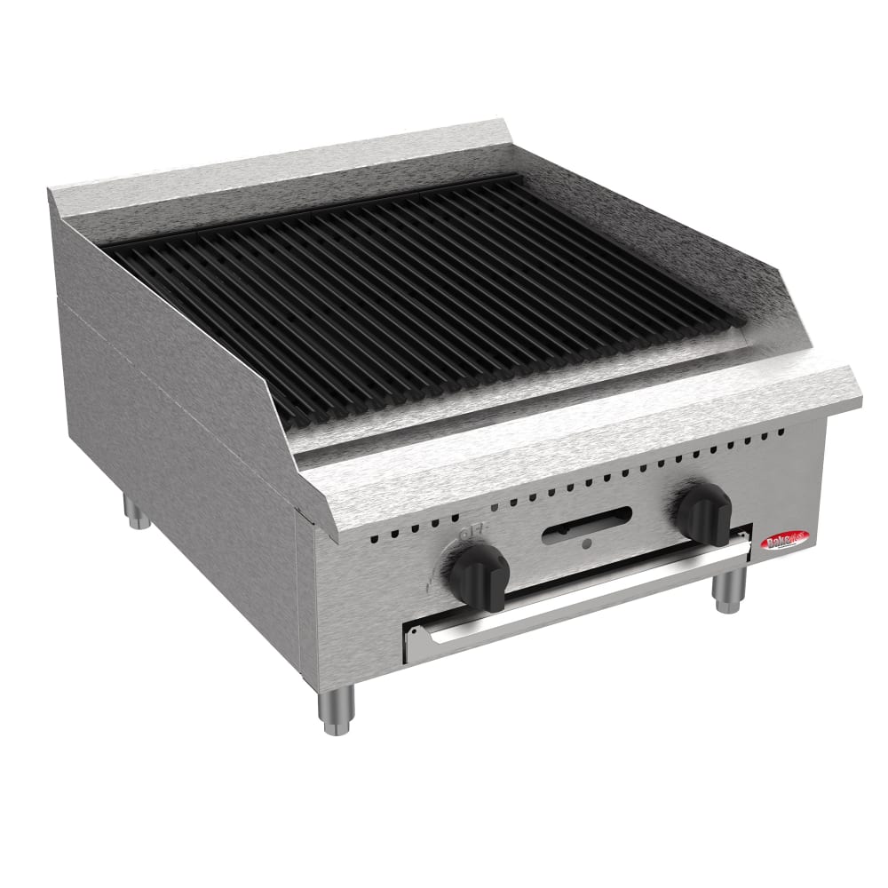 Bakemax BACGG24 24" Gas Charbroiler w/ Cast Iron Grates, Convertible