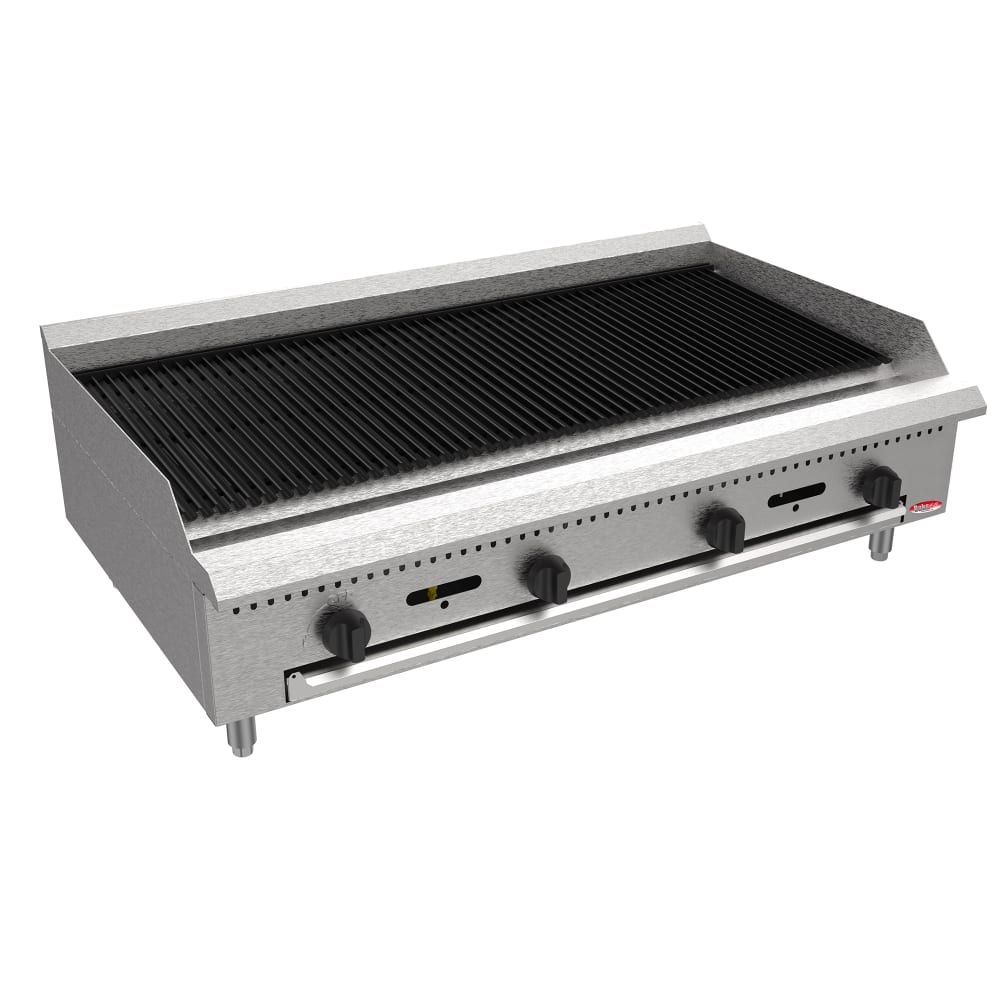 Bakemax BACGG48 48" Gas Charbroiler w/ Cast Iron Grates, Convertible