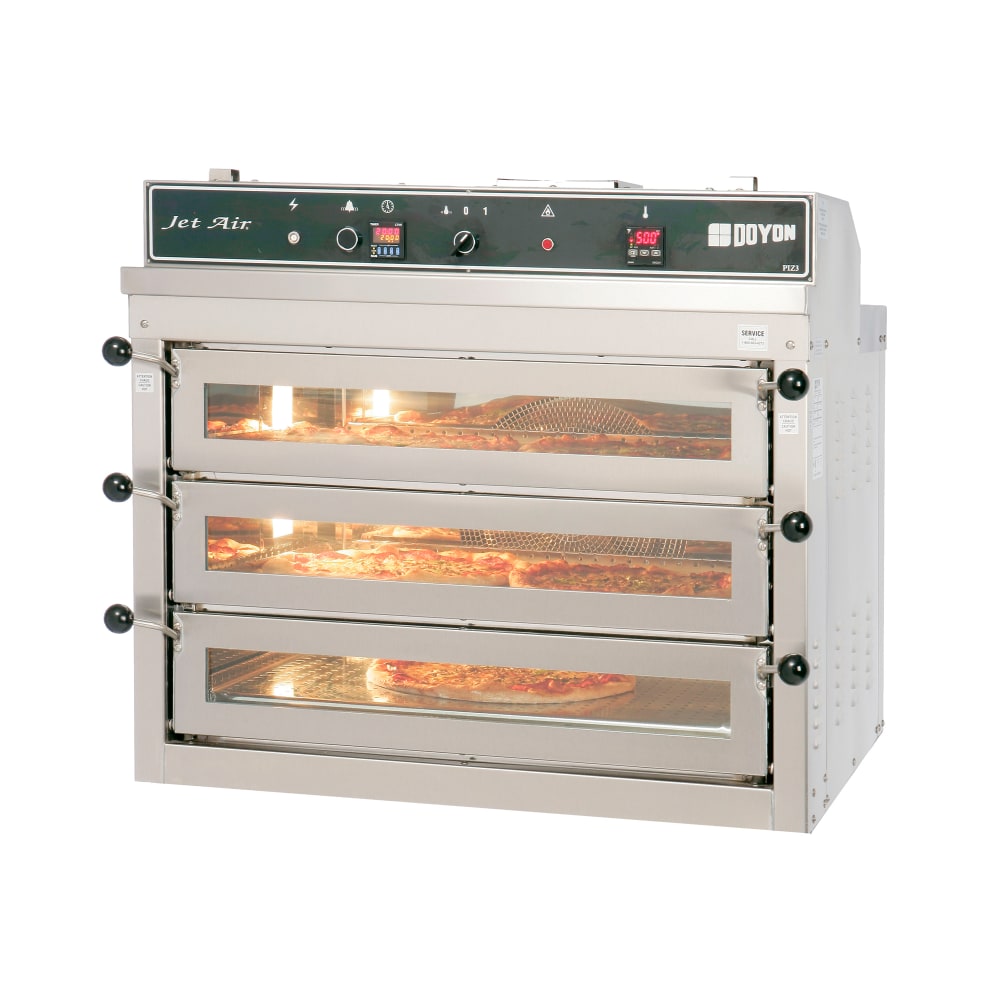 Doyon PIZ3 Jet Air Countertop Triple Pizza Deck Oven - 120-208v