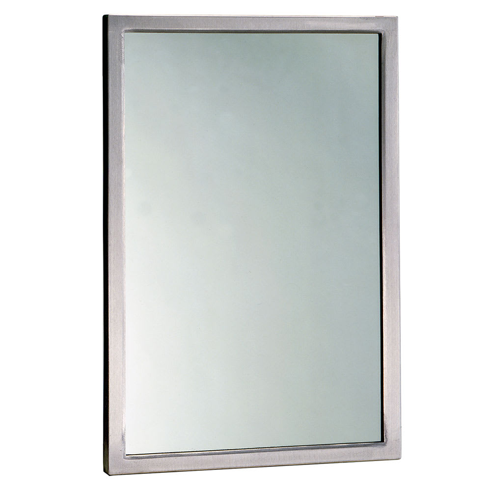 Bobrick B-290 1830 Welded-Frame Mirror w/ Beveled Frame Edge, Stainless