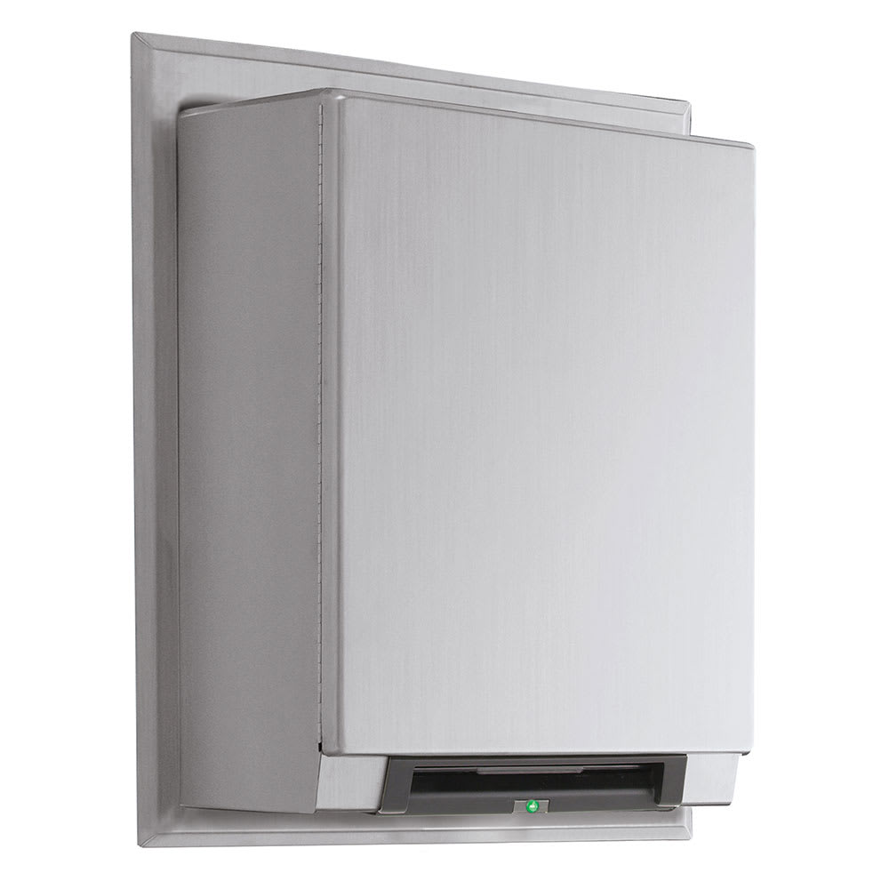 Bobrick B-29744 Semi Recessed Universal Auto Roll Paper Towel Dispenser, Stainless