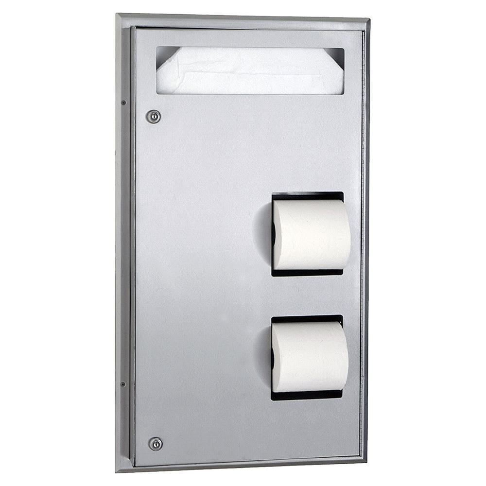 Bobrick B-347 Classic Series Partition Mounted Seat Cover & Toilet Tissue Dispenser
