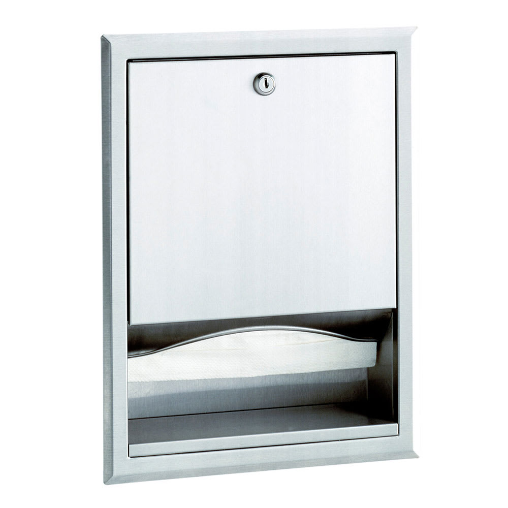 Bobrick B359 Recessed Paper Towel Dispenser w/ 350 C Fold Capacity, Stainless