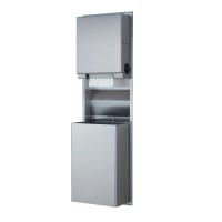 Bobrick B-39617 18 gallon Recessed Bathroom Trash Can w/ Paper Towel Dispenser, Stainless thumbnail 2