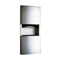 Bobrick B4369 3 gallon Recessed Bathroom Trash Can w/ Paper Towel Dispenser, Stainless thumbnail 2