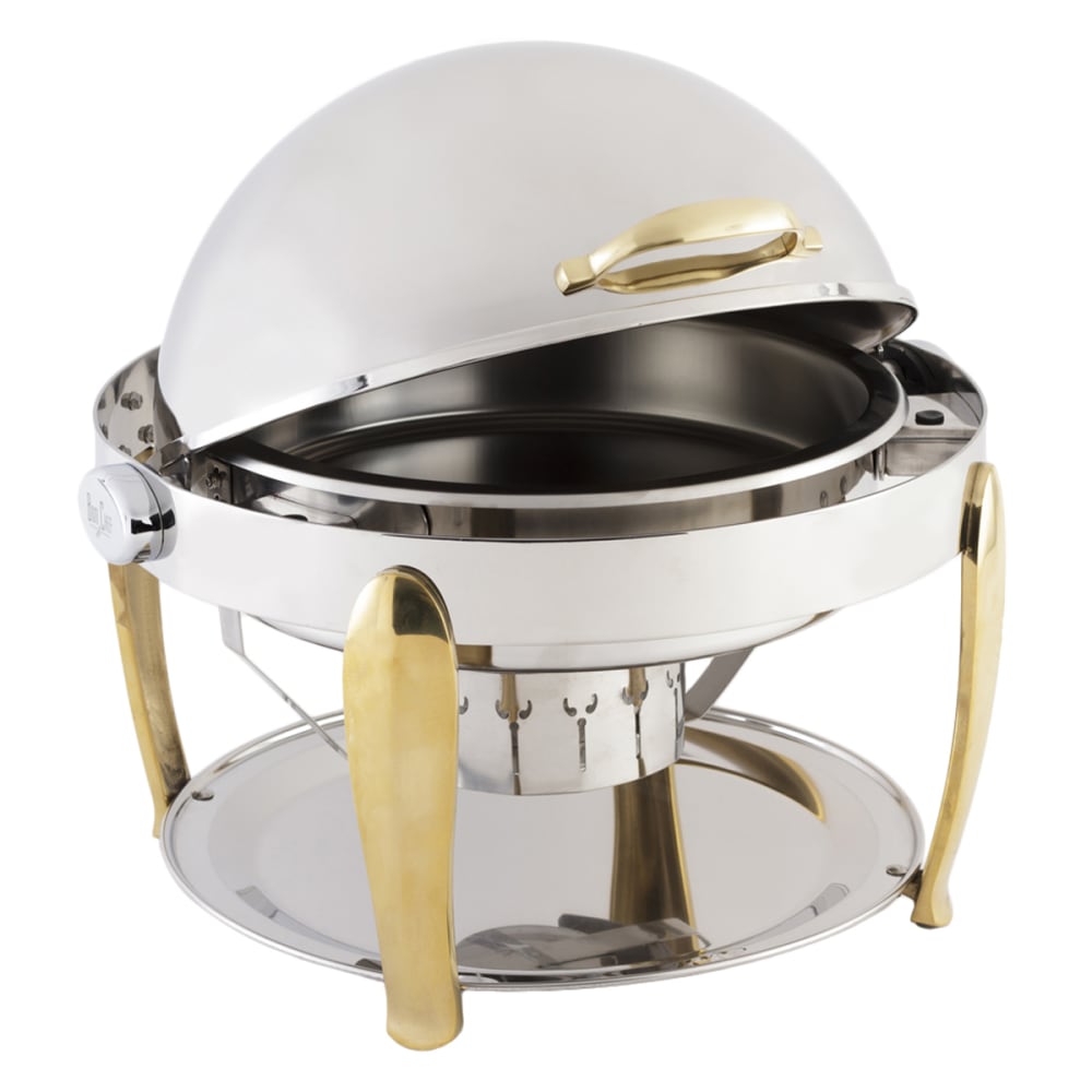Bon Chef 10001 Round Chafer  w/ Roll-Top Lid & Chafing Fuel Heat
