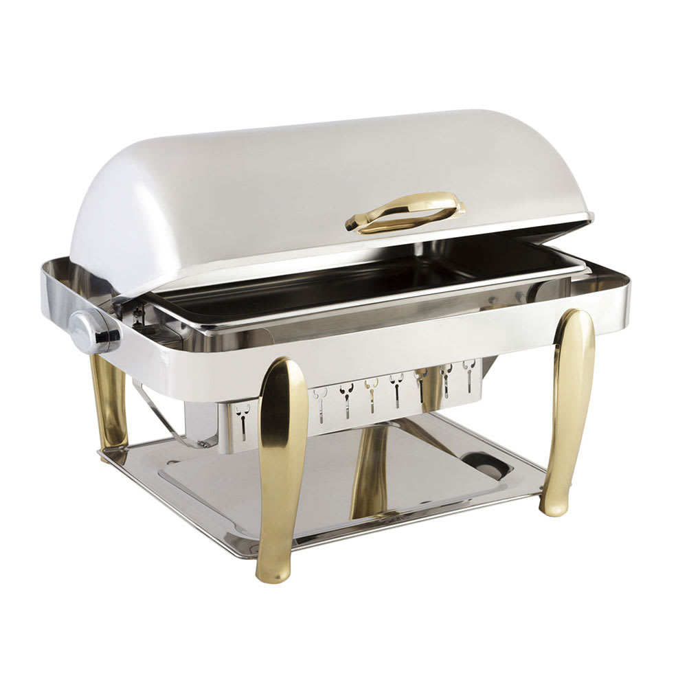 Bon Chef 10040 Full Size Chafer w/ Roll Top Lid & Chafing Fuel Heat