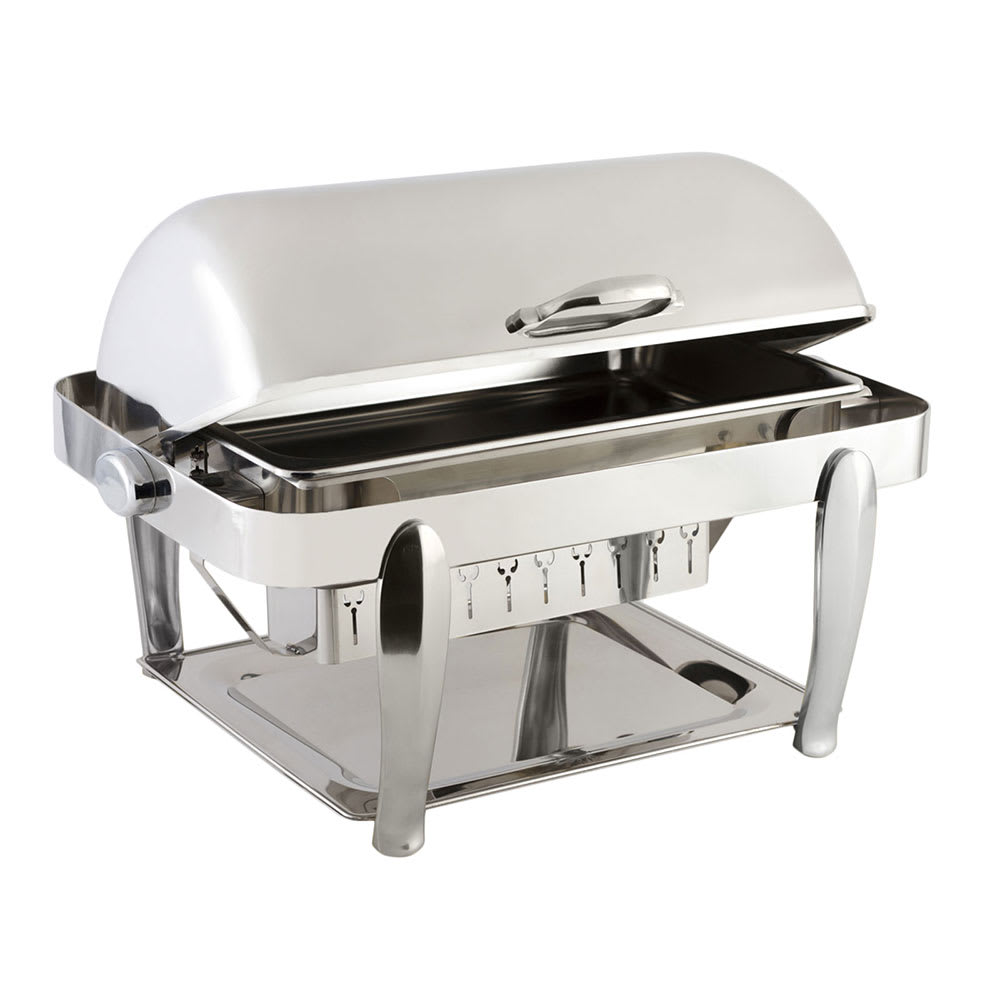 Bon Chef 10040CH Full Size Chafer w/ Roll Top Lid & Chafing Fuel Heat