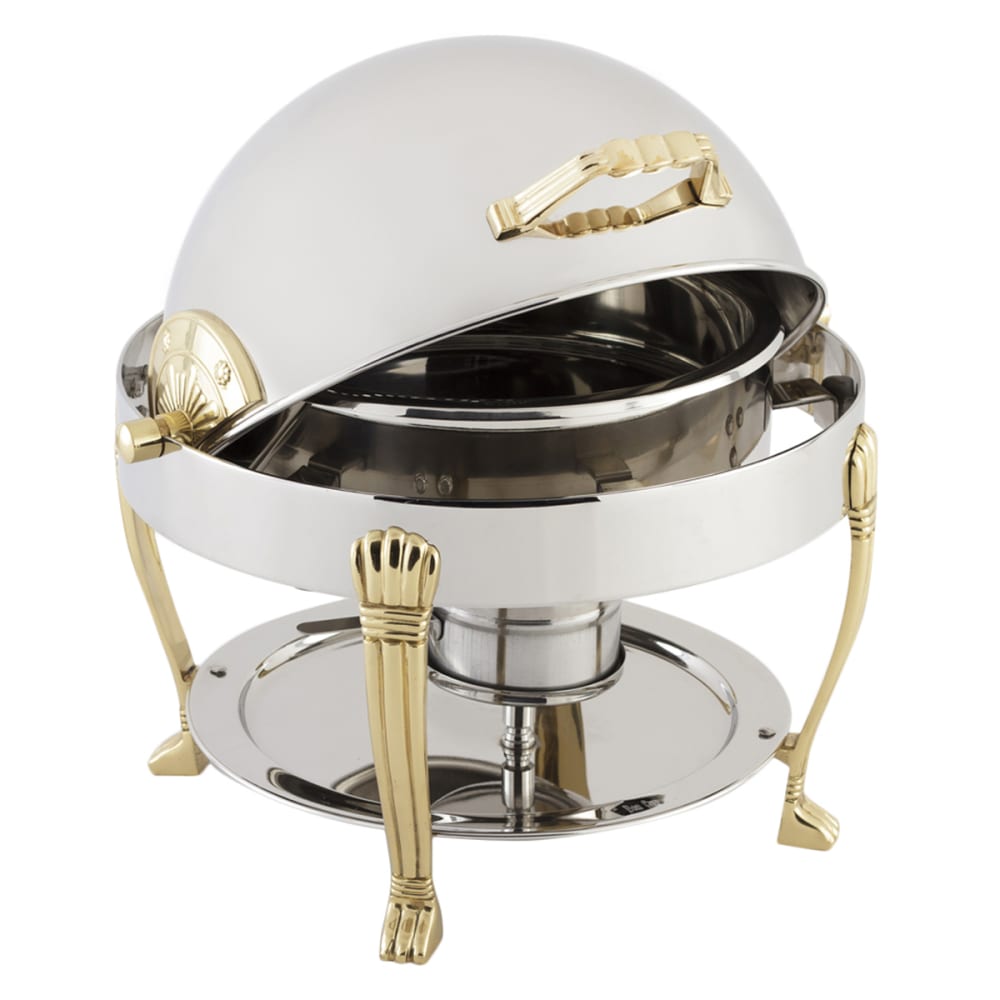 Bon Chef 12014 3 qt Round Chafer w/ Roll Top Lid & Chafing Fuel Heat