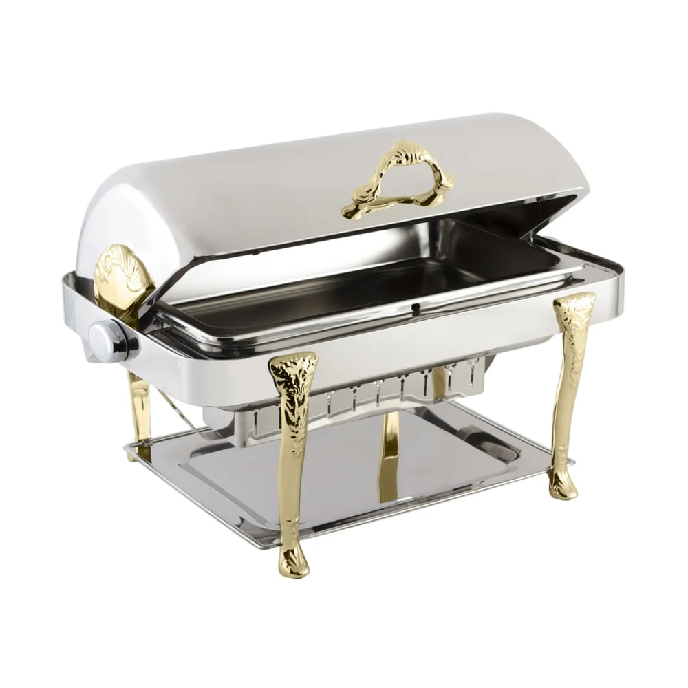 Bon Chef 17040 Full Size Chafer w/ Roll-top Lid & Chafing Fuel Heat