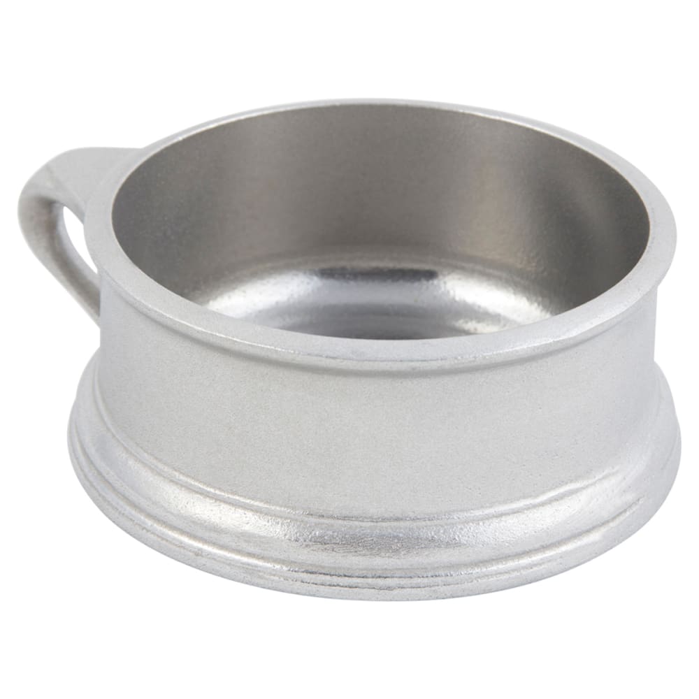Bon Chef 3013 18 oz Round Soup Bowl w/ Side Ring Handle, Aluminum/Pewter-Glo