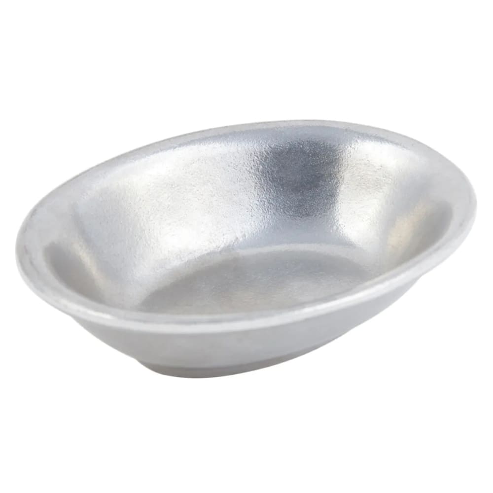 Bon Chef 5029 6 oz. Oval, Aluminum Baked Potato Server, Pewter-Glo