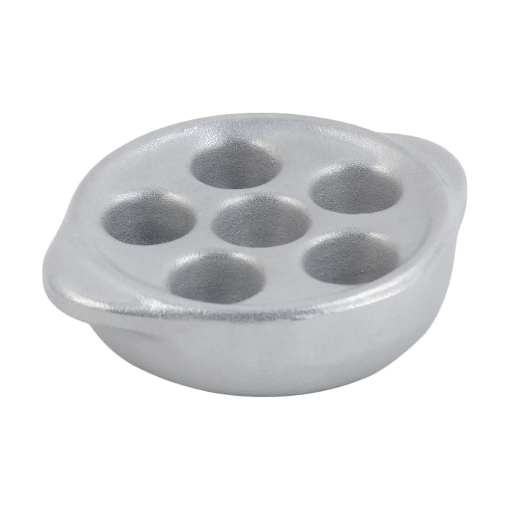 Bon Chef 5052 4 1/4" Snail Dish, 6 Hole, Aluminum/Pewter Glo