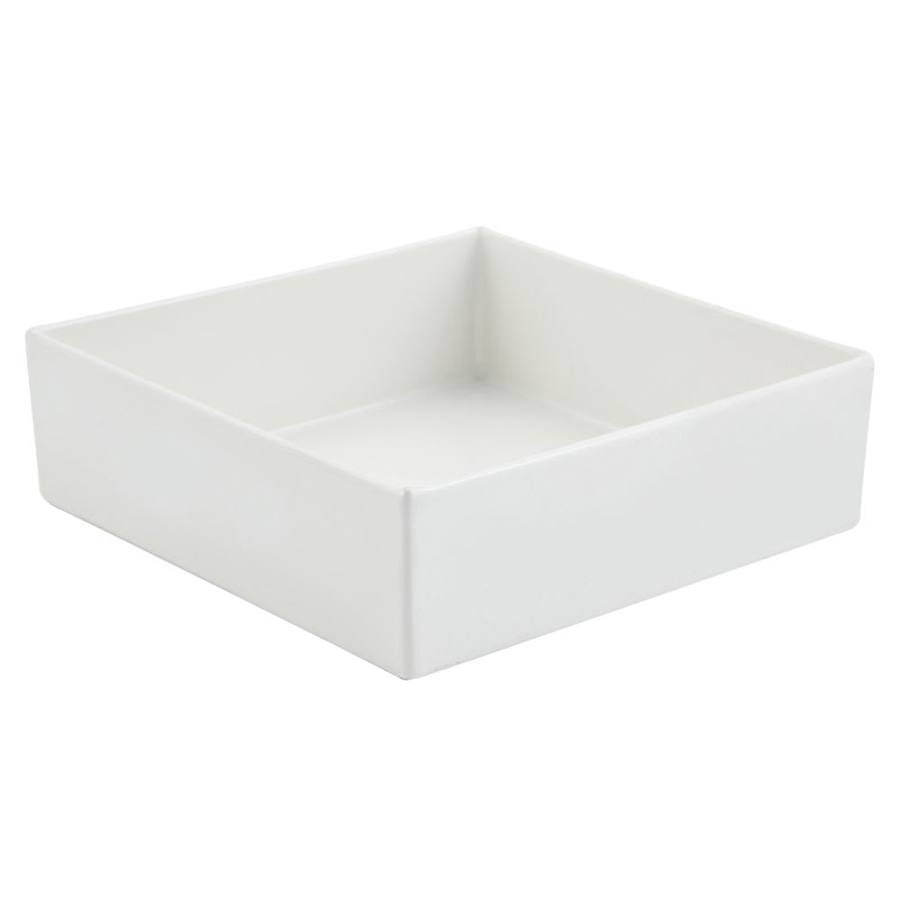 Bon Chef 5107S 96 oz Straight Bowl, 10" x 10" x 3", Aluminum/White