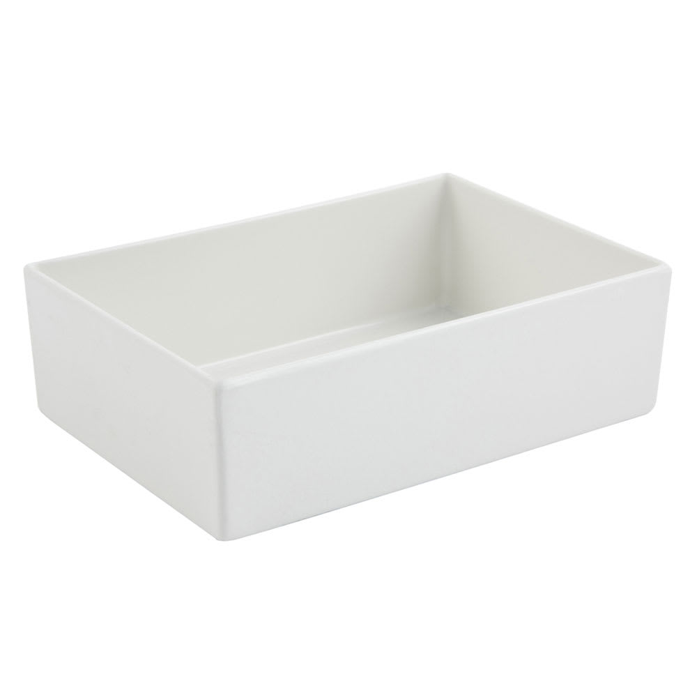 Bon Chef 5108S 84 oz Straight Bowl, 10" x 7" x 3", Aluminum/White