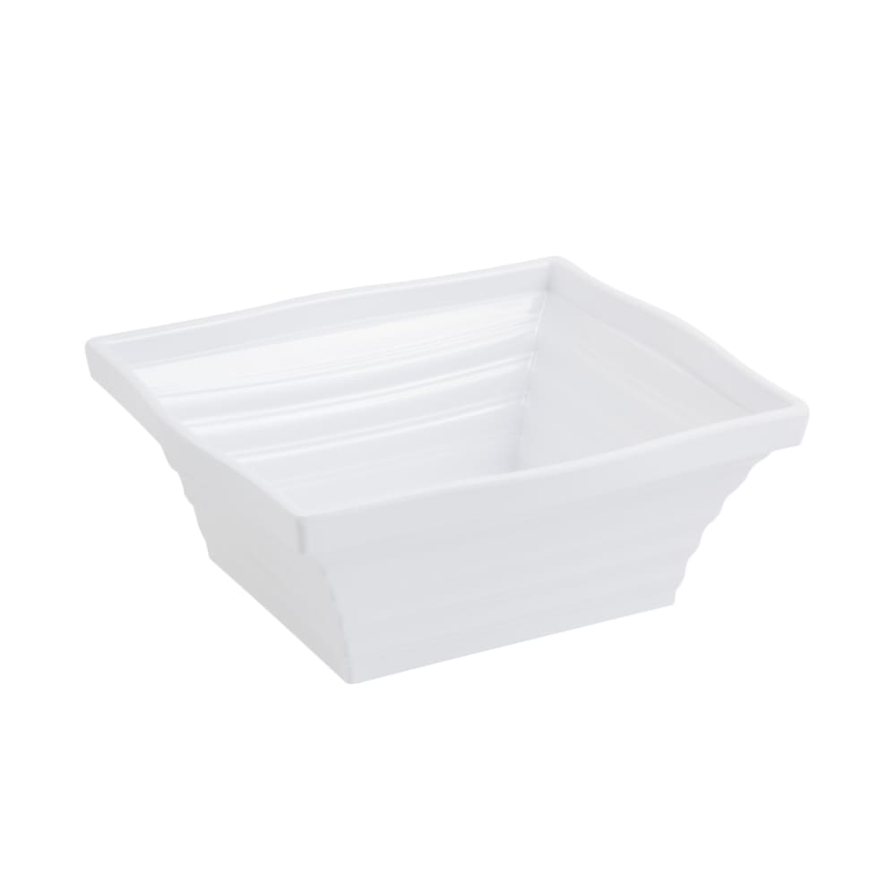 Bon Chef 53102 4 qt Square Melamine Serving Bowl, White