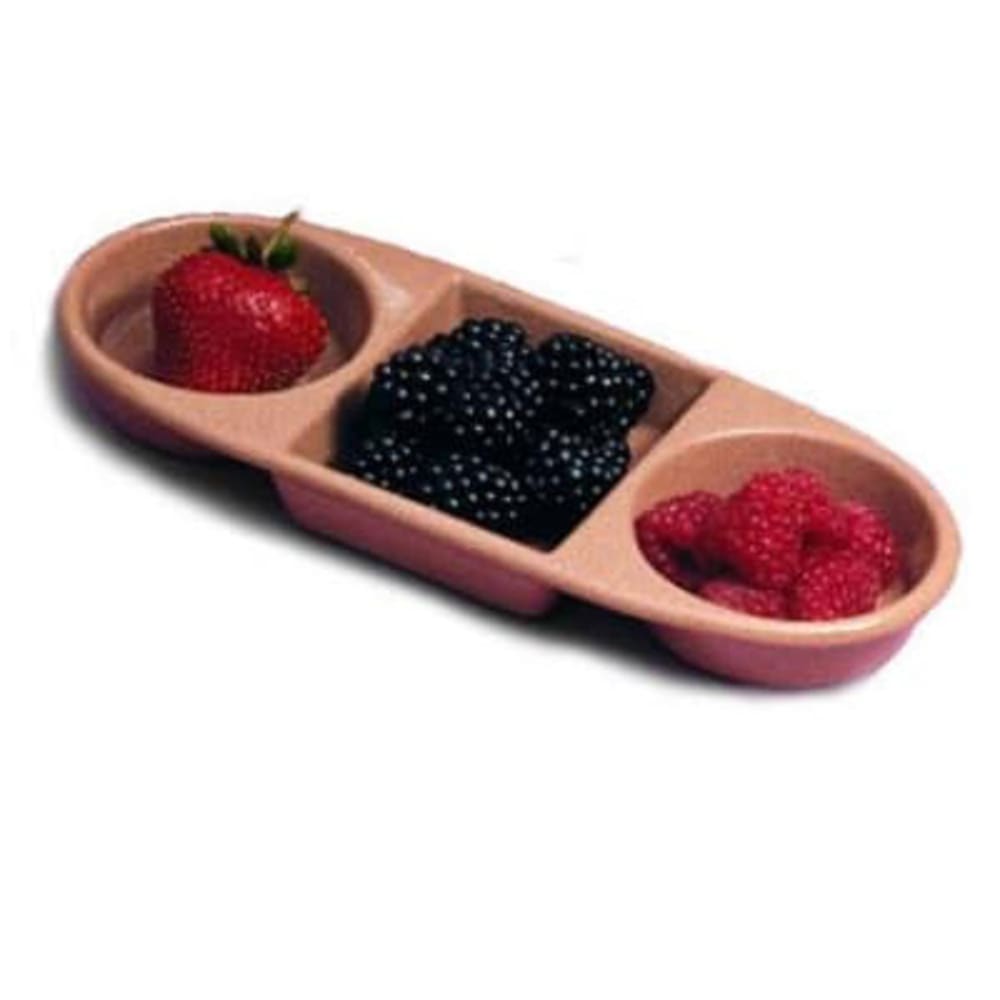 Bon Chef 9052S BLK Aluminum Sauce/Relish Tray w/ (3) Compartments, 3 3/4" x 9 1/4", Black