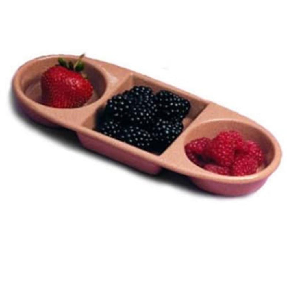 Bon Chef 9052S Aluminum Sauce/Relish Tray w/ (3) Compartments, 3 3/4" x 9 1/4", White