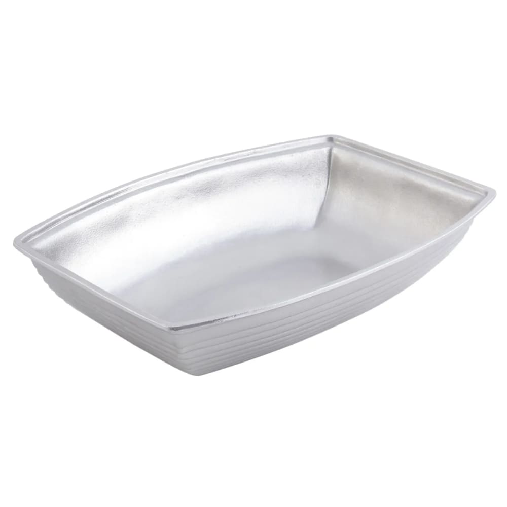 Bon Chef 9506 19 1/2" Oblong Salad Bar Bowl, Aluminum/Pewter Glo