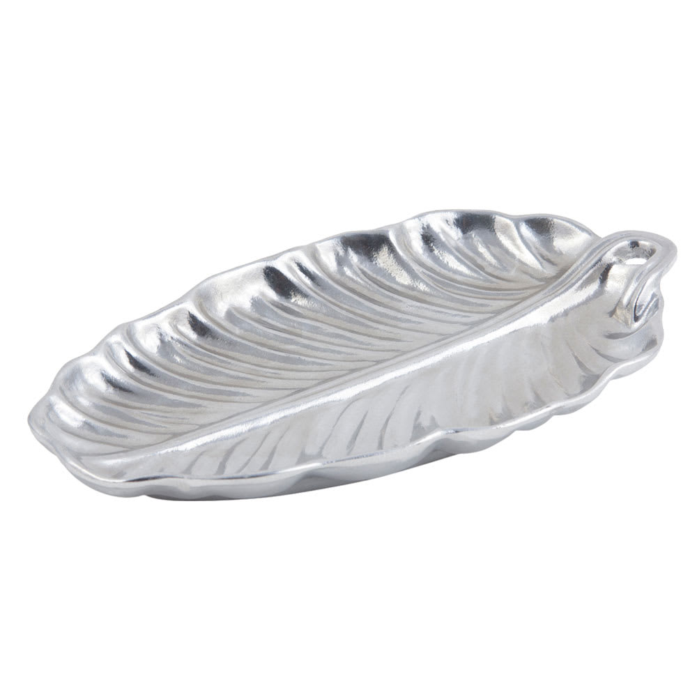 Bon Chef 9802 Leaf Design Serving Platter, 11 x 19 1/2", Aluminum/Pewter Glo