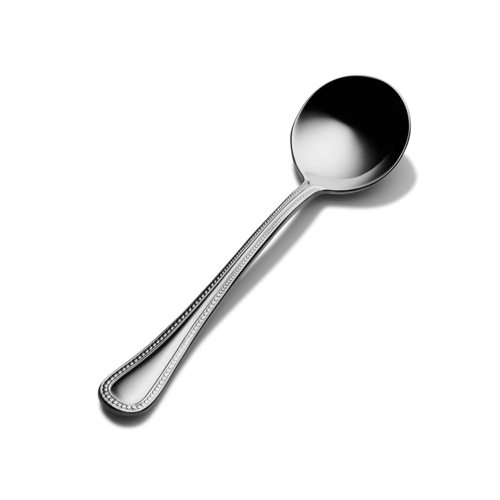 Bon Chef S1001 6.13" Bouillon Spoon with 18/8 Stainless Grade, Sombrero Pattern