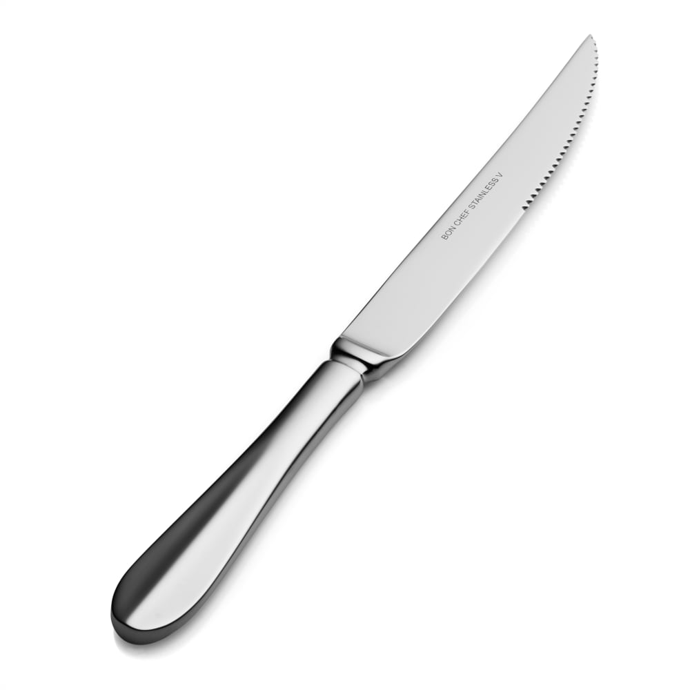 Bon Chef S115 Monroe European Steak Knife, Solid Handle, 13/0 Stainless