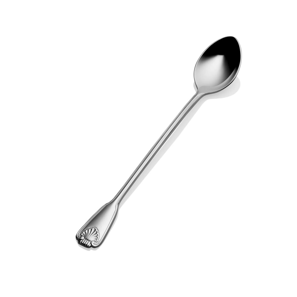 Bon Chef S2002 7 6/9" Iced Tea Spoon with 18/10 Stainless Grade, Shell Pattern
