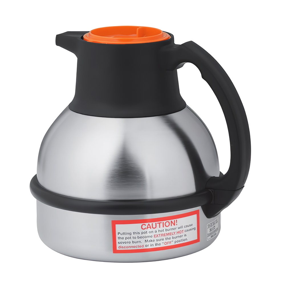Bunn Thermal Carafe, 1 17/20 Liters, Stainless Liner, Orange Lid (36252.0001)