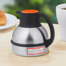 Bunn Thermal Carafe, 1 17/20 Liters, Stainless Liner, Orange Lid (36252.0001) thumbnail 2