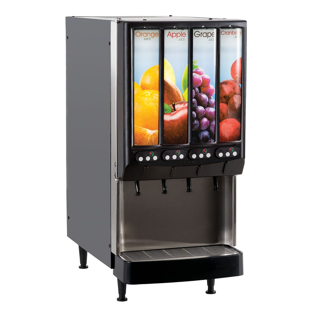 Bunn JDF-4S Silver Series® Refrigerated Drink Dispenser w/ (4) 1 gal Bowls, Mixing, 3 Portion Sizes, 120v (37300.0080)