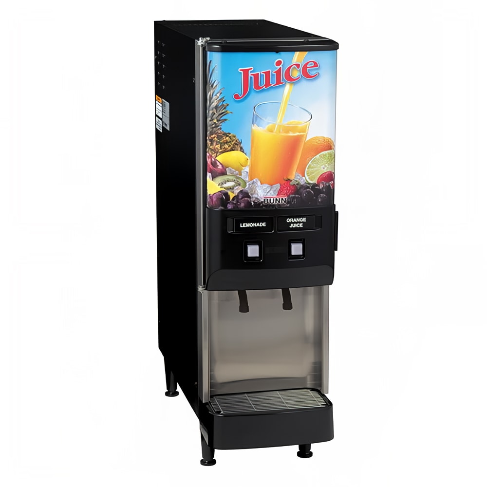 Bunn JDF-2S Silver Series® Refrigerated Drink Dispenser w/ (2) 5 gal Bowls, Mixing, Unlit Juice Graphic, 120v (37900.0001)