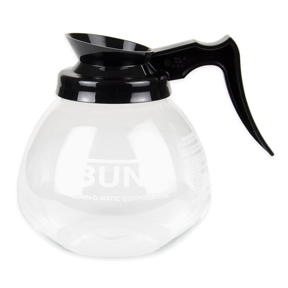 Bunn Glass Coffee Decanter, 64 oz, Black Pourer/Handle (42400.0101)