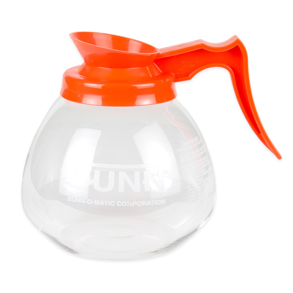 Bunn Glass Coffee Decanter, Decaf, Orange Pourer/Handle (42401.0101)