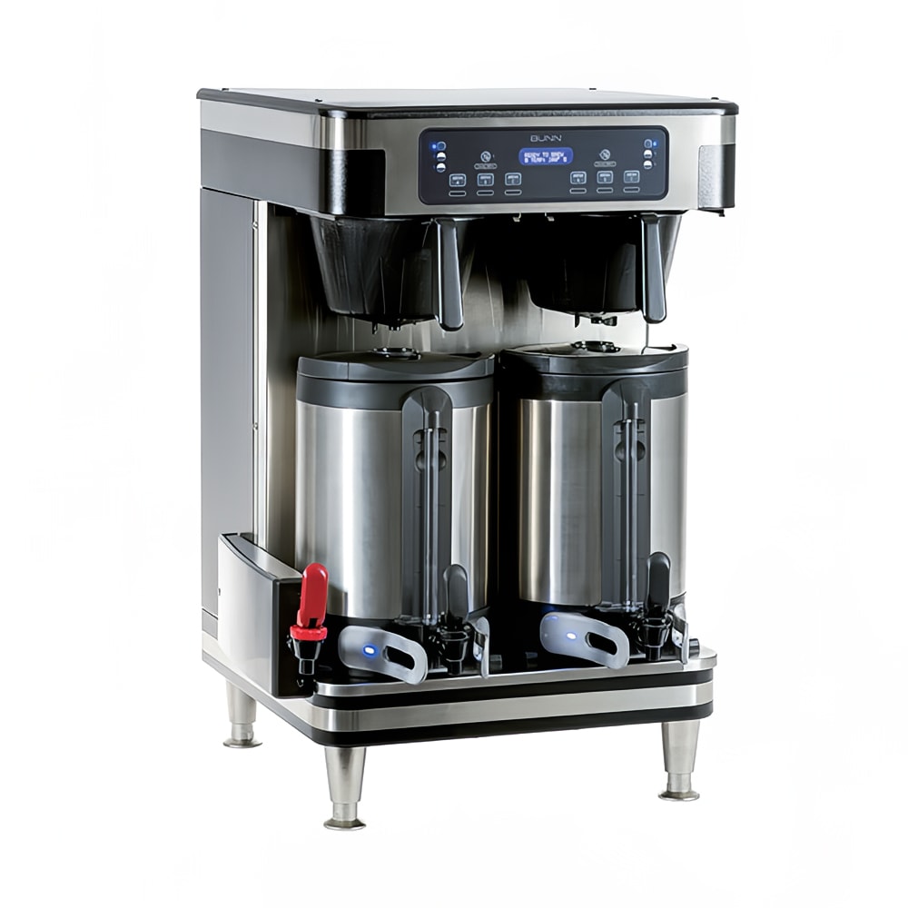 Bunn ICB TWIN SH Twin Automatic Coffee Brewer for Soft Heat® Thermal Servers - Black/Stainless, 120-240v/1ph (51200.0101)