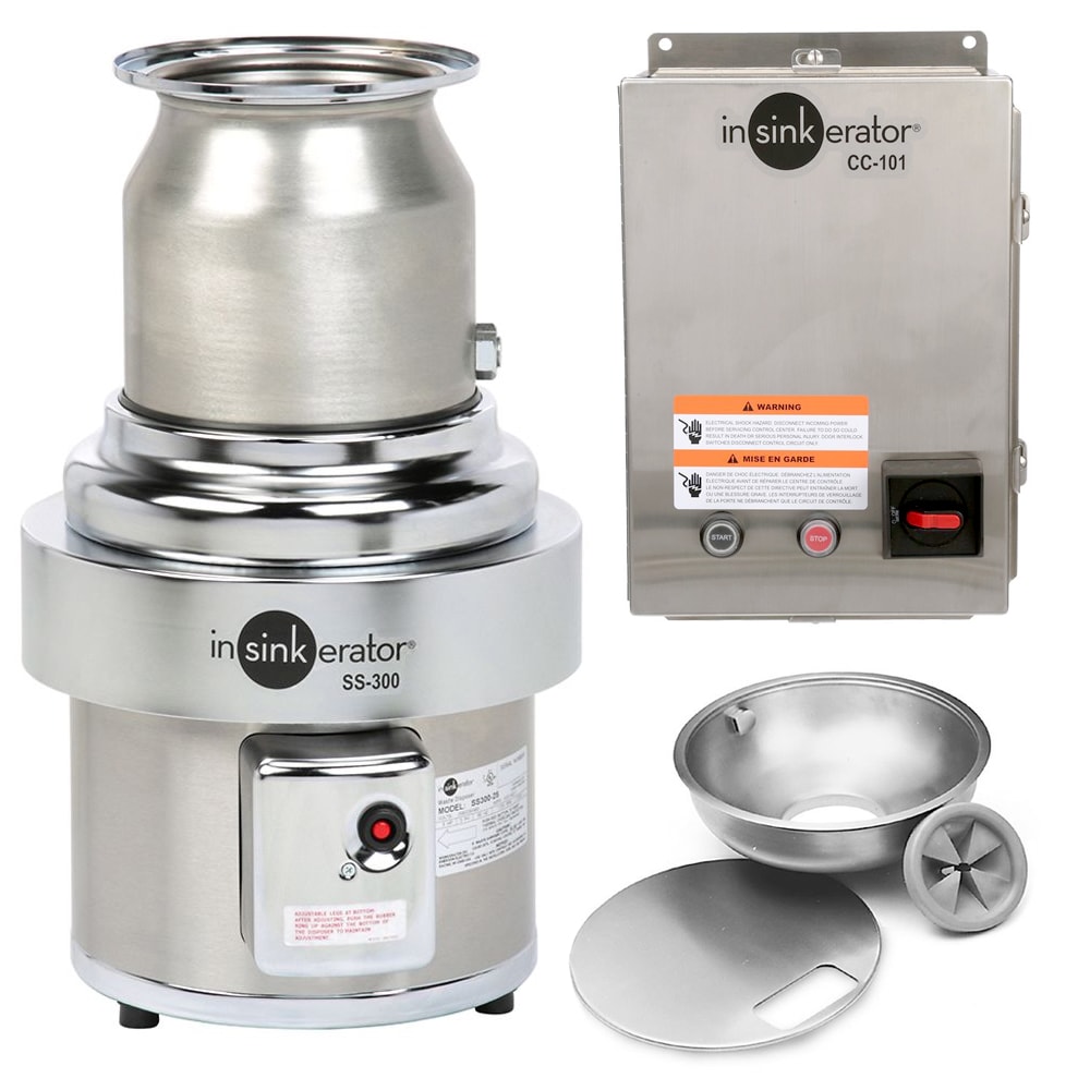 InSinkErator S-300-18A-CC101 Disposer Pack w/ 18 in Bowl & Cover, CC101 Panel, 3 HP, 208/3 V