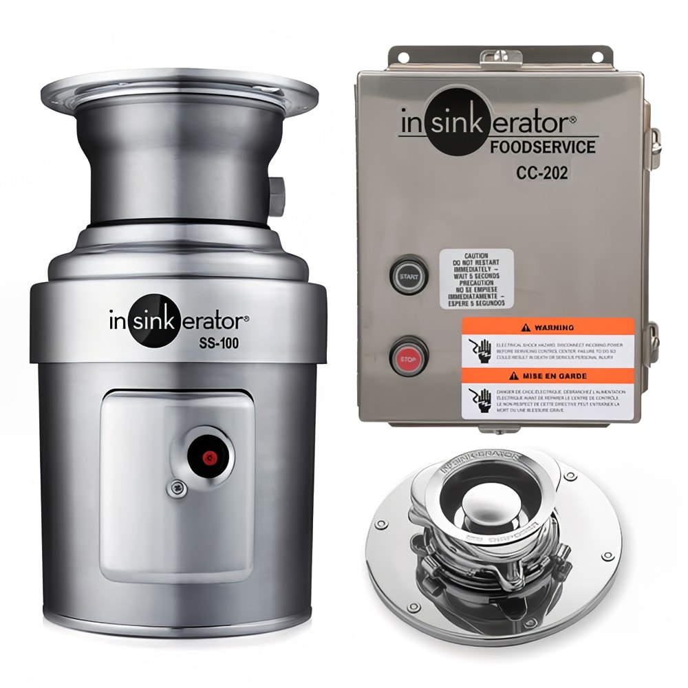 InSinkErator SS-100-5-CC202 Disposer Package w/ #5 Adaptor & CC202 Panel, 1 HP, 208v/1ph