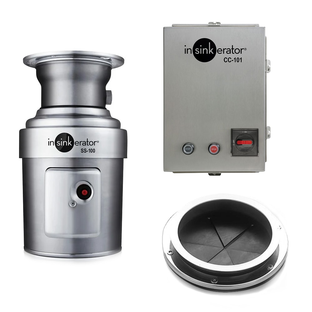InSinkErator SS-100-6-CC101 Disposer Package w/ #6 Adaptor & CC101 Panel, 1 HP, 208/3 V